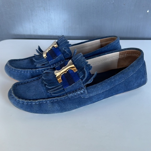 Tory Burch Gemini link loafers blue suede - Picture 2 of 7